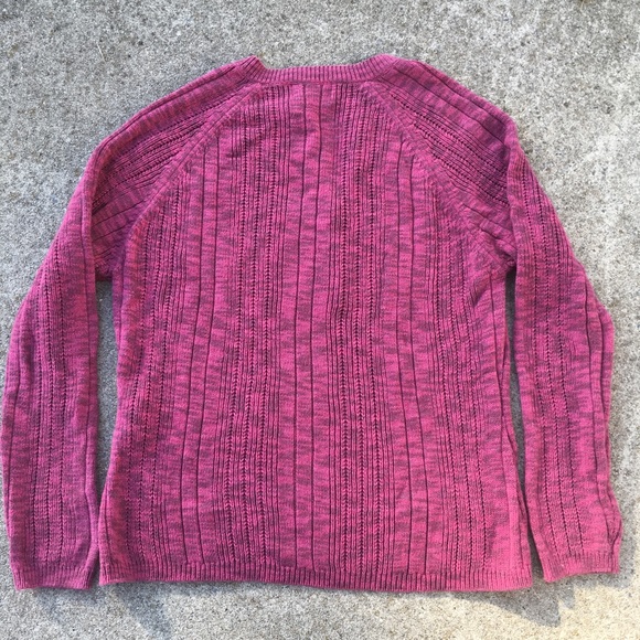 Woolrich cotton button front sweater in Berry - Picture 4 of 8